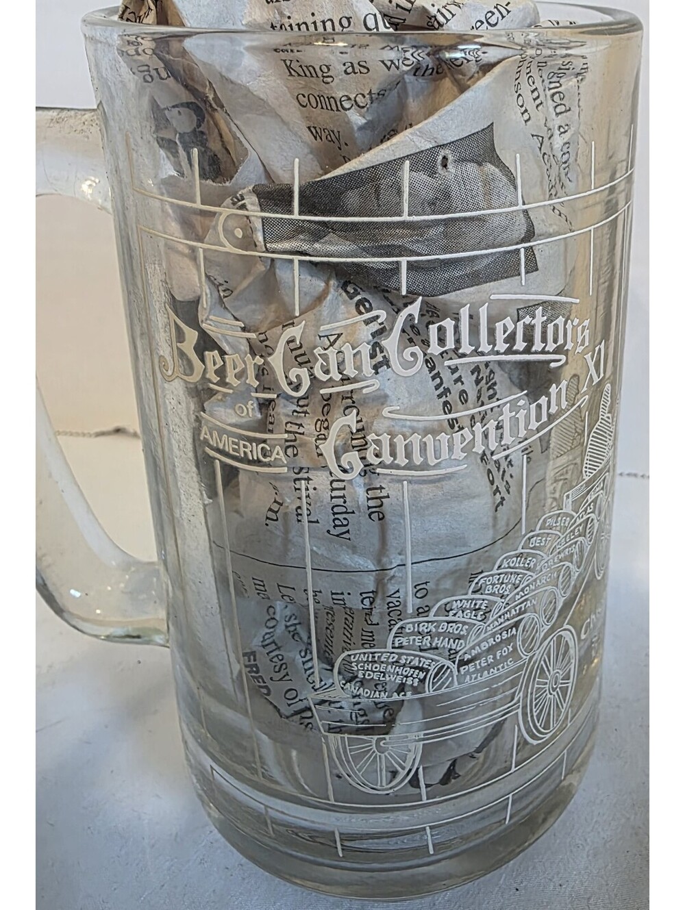 1981 BCCA Canvention XI Chicago, Glass Stein Mug, Beer Can Collectors Of America
